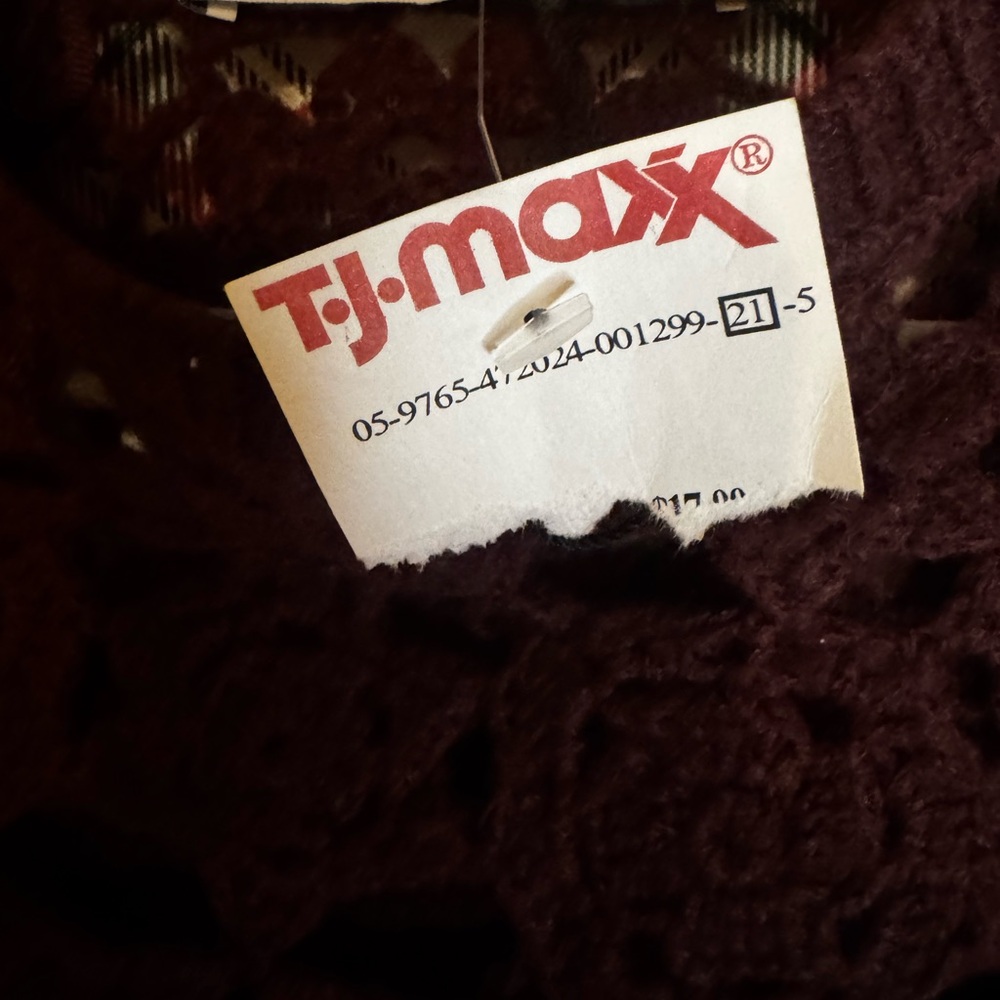 Zara Dark Burgundy Off-the-Shoulder Sweater - Picture 5 of 6